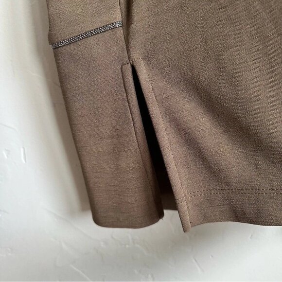 Chico's | Women's Short Dolman Sleeve Fall Olive Green Blouse Top - Picture 5 of 7